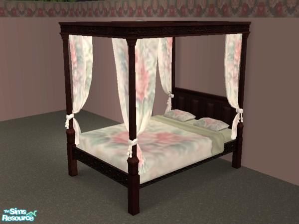 Sims 2 — Roses Collection in Oak - Bedding Rose 3 by munchkin_brat — Bedding that matches roses collection oak bed frame