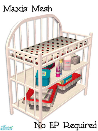 Sims 2 — Puppy Love Changing Table by dancingaphrodite — Done in black, red and white, coordinates perfectly with the