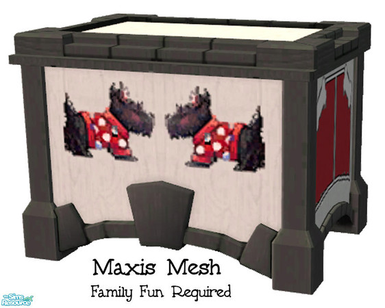 Sims 2 — Puppy Love Toy Box by dancingaphrodite — Black and white wooden toybox with playful scotties! *Requires FFS*