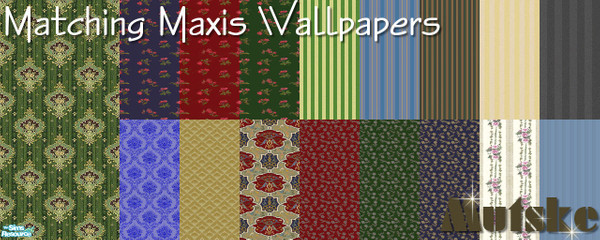 Sims 2 — Maxis Matching Wallpapers by Mutske — Maxis wallpaper without the molding. I just made them to use them with my