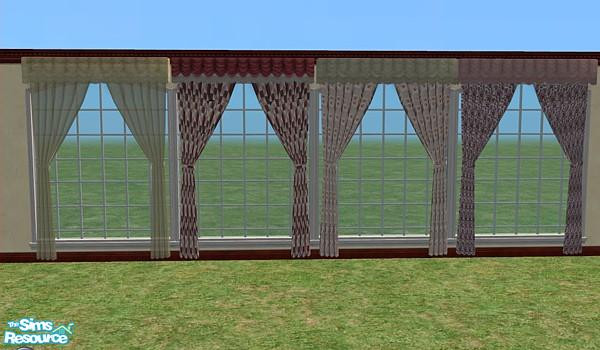 Sims 2 — Patchwork Curtain Collection by sylla — Matches the patchwork quilts collection.