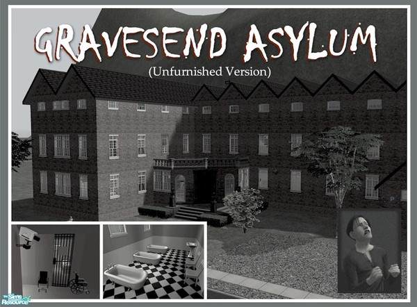 Sims 2 — Gravesend Asylum (unfurnished) by Cyclonesue — An unfurnished version of the Gravesend Asylum for those who want