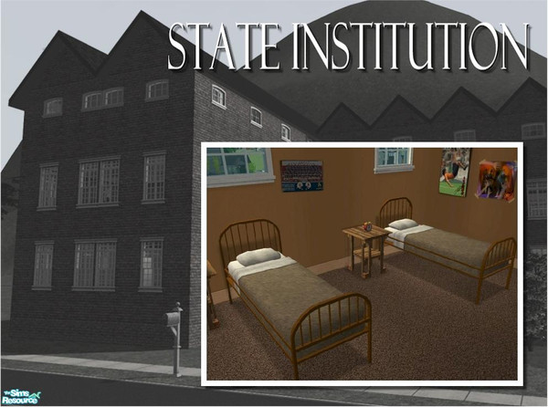 Sims 2 — The State Institution Bed - Brown by Cyclonesue — A brown recolour of the State Institution single bed. Don't