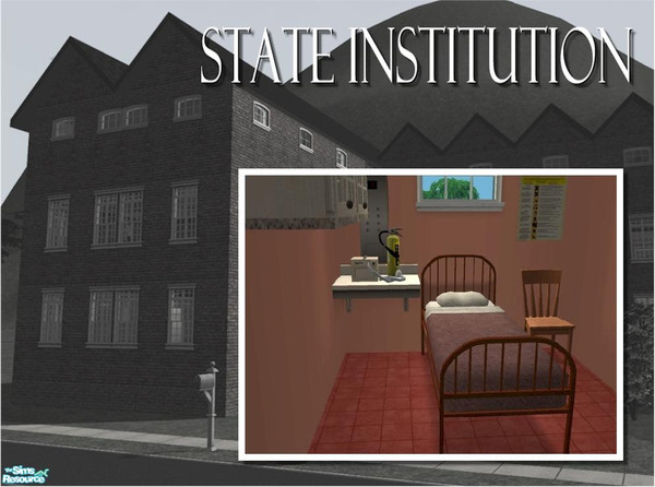 Sims 2 — The State Institution Bed - Red by Cyclonesue — A red recolour of the State Institution single bed. Don't forget