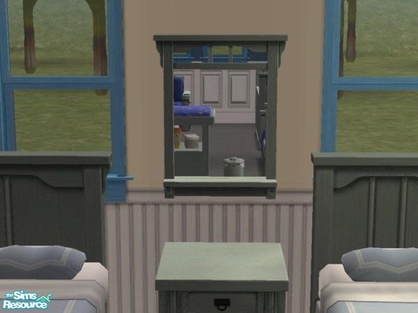 Sims 2 — Teal Blue Maxis Mission Recolours Mirror by abbieken888 — Maxis Mission Mirror recoloured in a pale teal gray