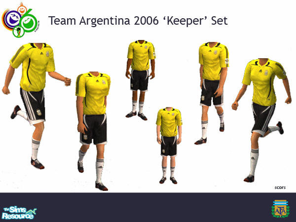 Sims 2 — Team ARG 2006 Keeper Set  by scors — Requires The Ultimate Soccer Kit Mesh from thesims2.ea.com