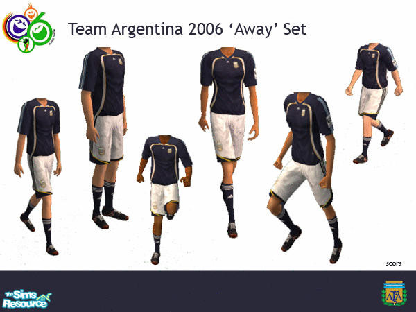 Sims 2 — Team ARG 2006 Away Set by scors — Requires The Ultimate Soccer Kit Mesh from thesims2.ea.com
