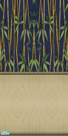 Sims 2 — NK Blue Bamboo BR - Wallpaper 2 by MoMama — Blue bamboo atop a pale ash wood.