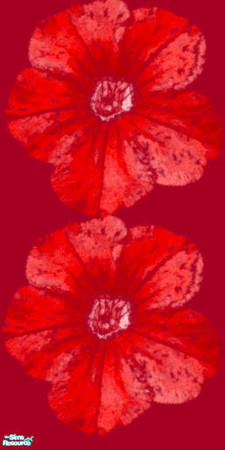 Sims 2 — NK Big Red Flowers by MoMama — Large red flowers on red wallpaper. Make your Sims see red.