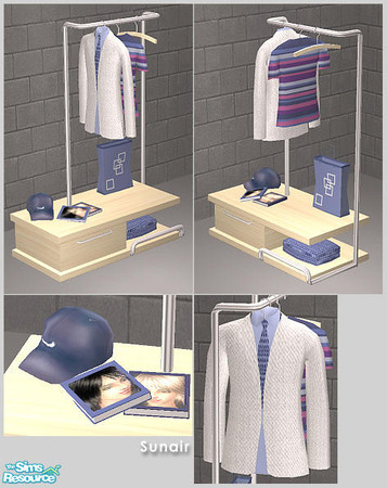 Sims 2 — Sunair T232 WMV Cloth Rack by Sunair — Sunair T232 WMV Cloth Rack (lightwood) of MMV Bedroom - Mesh set. The