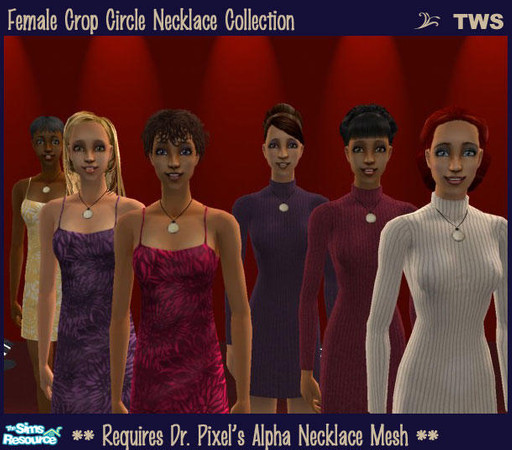 Sims 2 — F. Crop Circle Necklace Collection by wildstar24 — Silver and gold meld into stylish crop circle motifs on black