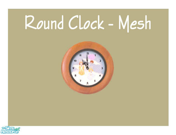 Sims 2 — Round Clock - New Mesh by Shakeshaft — Part of a set of Round Wall Mounted Clocks, set consists of 1 New Mesh