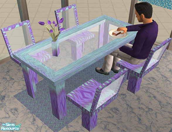 Sims 2 — Frizzle Kitchen - Dining Table by Cloisonne — Dining table recolor.