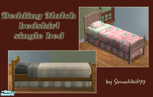 Sims 2 — Maxis Bedding Match - Single Bedskirt by Simaddict99 — single size bedskirt. draws texture from Maxis bedding