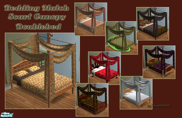 Sims 2 — Maxis Bedding Match Double Scarf Canopy by Simaddict99 — Double bed scraf canopy. draws texture from Maxis