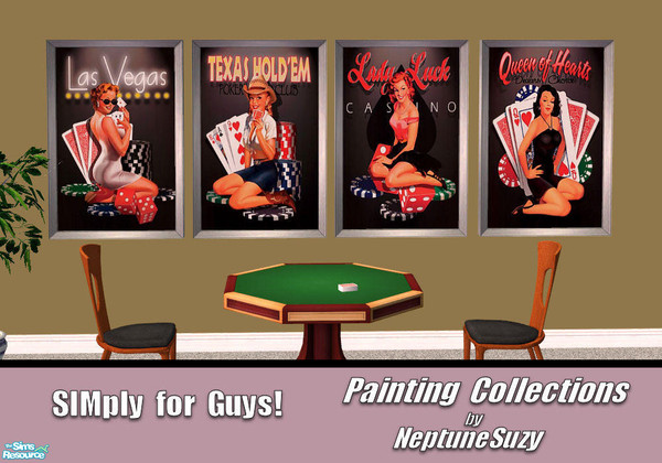 Sims 2 — NSC Painting Set16 -SIMply for Guys by Neptunesuzy — Your Sims will love these Sexy Poker Paintings! Enjoy!