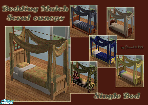 Sims 2 — Maxis Bedding Match -Single Scarf Canopy by Simaddict99 — single size Canopy Scarf. draws texture from Maxis