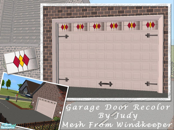 Sims 2 — Judy Flat Garage Door 5 handle by judyhugsnoopy — Hi, I used my old garage door wallpaper to recolor Windkeeper