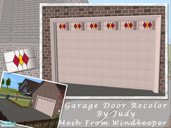 Sims 2 — Judy Flat Garage Door 5 by judyhugsnoopy — Hi, I used my old garage door wallpaper to recolor Windkeeper Flat