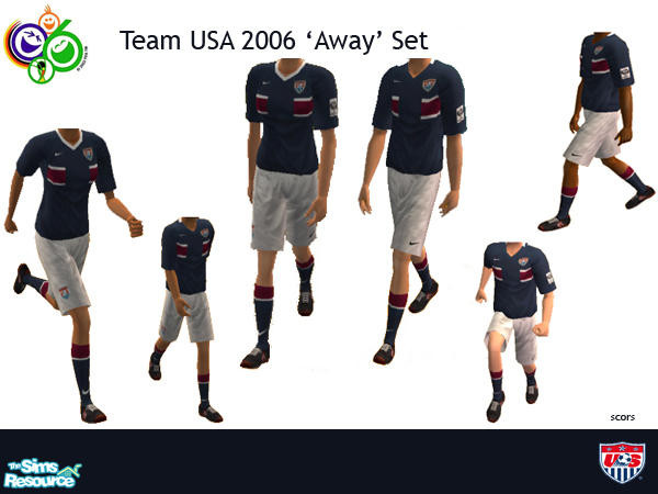 Sims 2 — Team USA 2006 Away Set by scors — Requires The Ultimate Soccer Kit Mesh from thesims2.ea.com
