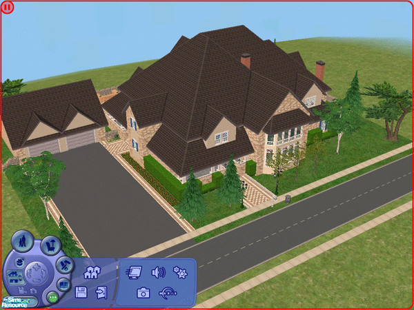 Sims 2 — Light Stone Mannor by kiwi_9 — My first Sims 2 submission! This stately home is ideal for a large (and loaded)