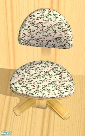 Sims 2 — NK Strawberry Oak BR - Desk Chair Cloth by MoMama — A strawberry fabric for your desk chair.