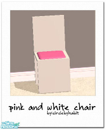 Sims 2 — White and Pink Chair by circlebyhabit — The chair to White and Pink Bedroom Set. Mesh by sim_man123.
