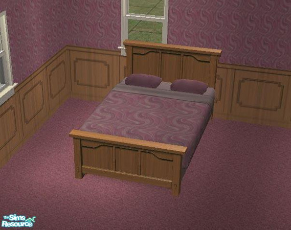 Sims 2 — Gentle Whirl Bedroom Set - Double Bed by Outpost_Road — Part of the Gentle Whirl Bedroom set.