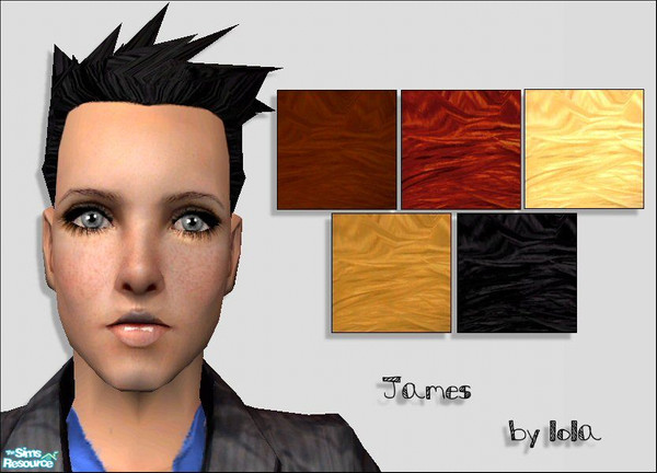 Sims 2 — James by Lola — Spikey Slanted Male Hair Mesh