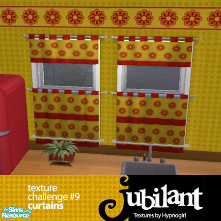Sims 2 — JUBTexture Challenge #9 - Curtains by Jubilant — These are the Maxis Stewart Mourning Cafe Curtains created