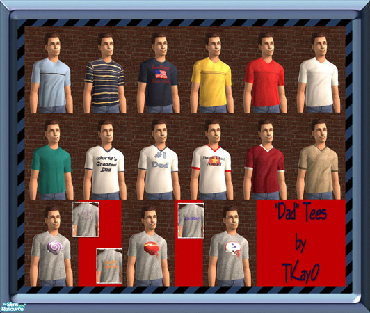 Sims 2 — "Dad" Tees by TKayO by TKayO — Nothing special, nothing detailed, just some new t-shirts for poor ol'