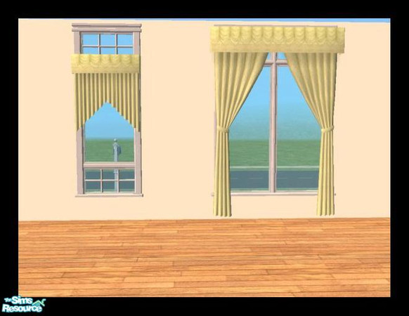 Sims 2 — MDP Pastel Yellow VoD Curtains by MelandStv — There are 6 colourful curtains in this set. Part of my Pastel