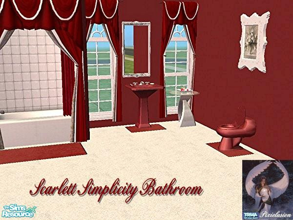 Sims 2 — Scarlett Simplicity Bathroom by pixielusion — Bathroom to complete my Scarlett theme.