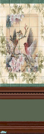 Sims 2 — Country Kitchen - 3 of 4 by Lorah — green, blue, red, yellow, purple, birds