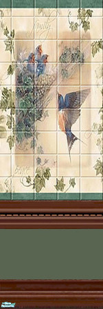 Sims 2 — Country Kitchen - 2 of 4 by Lorah — green, blue, red, yellow, purple, birds