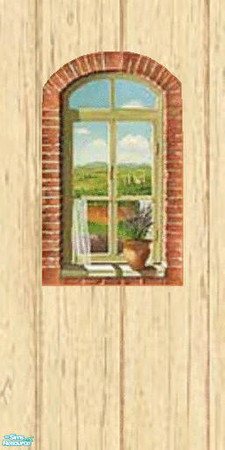 Sims 2 — Valley Window in Rough Pine by darci321 — Wall: Catalog placement: paneling Oh! Such a Pretty Sight to see!