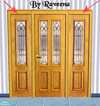 Sims 2 — Designer Door - 6 - Sidelight by Raveena — Part of the Designer Door 2 Series. This is the sidelight window for