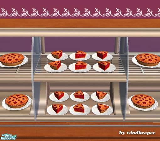 Sims 2 — Fake berry pie slice by Windkeeper — Decorative non-edible baked item. Linked to "Fake cheesecake" for