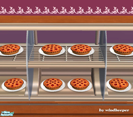 Sims 2 — Fake berry pie by Windkeeper — Decorative non-edible baked item. Linked to "Fake cheesecake" for plate