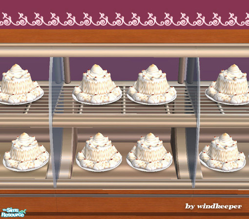 Sims 2 — Fake Baked Alaska by Windkeeper — Decorative non-edible baked item. Linked to "Fake cheesecake" for