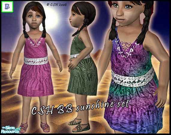 Sims 2 — CSH BBsunshine set by Fairysunlight — You'll never grow tired of sweet summer dresses ! NO MESH REQUIRED -