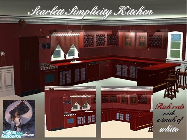 Sims 2 — Scarlett Simplicity Kitchen by pixielusion — A kitchen set to match my on-going theme...I promise, only one more