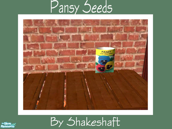 Sims 2 — Pansy Seeds by Shakeshaft — Part of a set of Gardening objects for the Sim with green fingers,set includes a