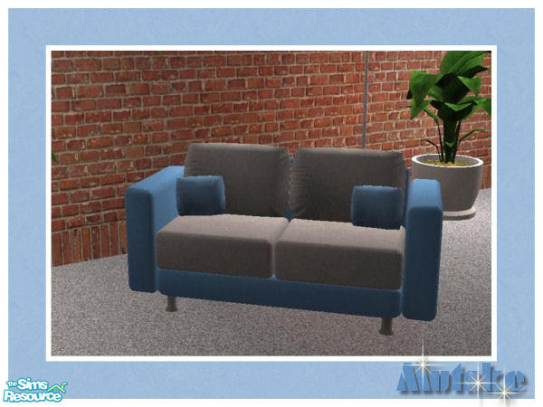 Sims 2 — Sofa Blue - Gray by Mutske — You can Mix and Match the frame with the pillows. 