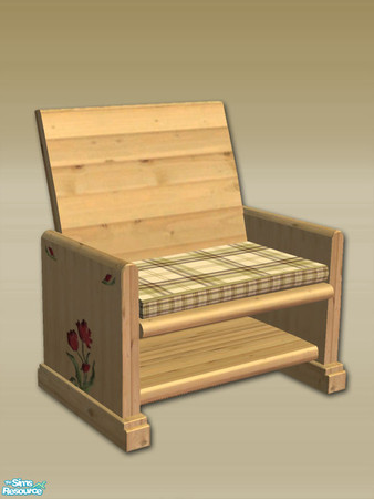 Sims 2 — Mt Lodge Wood Chair - Mesh by Shakeshaft — Part of the first of 3 sets with a Mountain Lodge Theme, this first