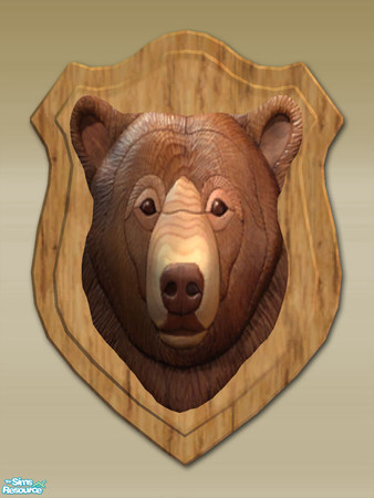 Sims 2 — Mt Lodge Bear Wall Plaque - Mesh by Shakeshaft — Part of the second of 3 sets with a Mountain Lodge Theme, this
