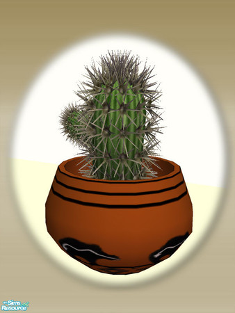 Sims 2 — Mt Lodge Cactus Bowl - Mesh by Shakeshaft — Part of the second of 3 sets with a Mountain Lodge Theme, this set