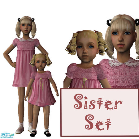 Sims 2 — Sister Set by giasims — Sister Set. Each dress requires a different mesh.