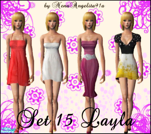 Sims 2 — Set 15 Layla by NenaAngelita91a — This new set have 4 outfits and you need the mesh 120, mesh 071, mesh 072 and