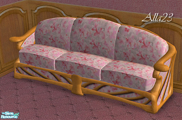 Sims 2 — Furniture for Pink Spring Set - big sofa by Semitone — Furniture for Pink Spring Set - big sofa